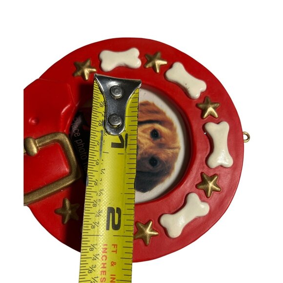 1993 Hallmark "Perfect Pooch" Red Dog Collar Photo Holder Ornament - Picture 9 of 12